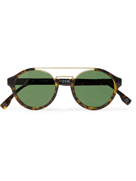 fendi round frame tortoiseshell acetate sunglasses|Women's Designer Sunglasses .